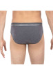 Thumbnail Slip Ho1 gris chiné avec logo brodé effet métallisé sur la taille élastiquée coupe ouverte - Image 2