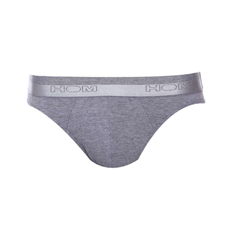 Hom - Slip Classic Gris Chiné Avec Logo Effet Métallisé Autour De La Taille - Gris Hom - Slip Classic Gris Chiné Avec Logo Effet Métallisé Autour De La Taille - Gris