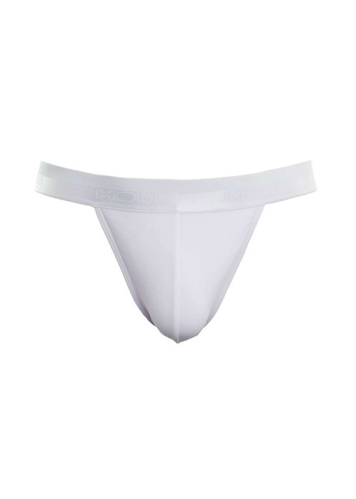 Slip blanc uni style tanga avec taille élastiquée blanche
