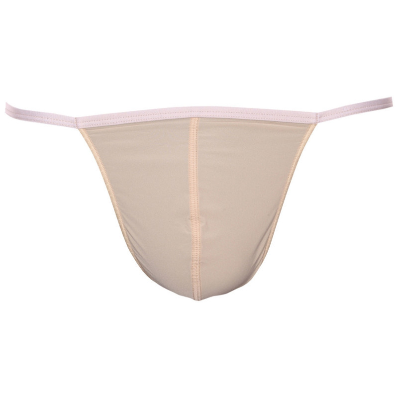 Hom - String Beige Plumes Avec élastique Fin De Chaque Côté - Beige Hom - String Beige Plumes Avec élastique Fin De Chaque Côté - Beige