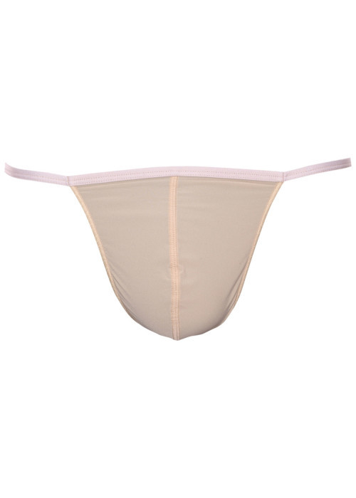 String beige Plumes avec élastique fin de chaque côté