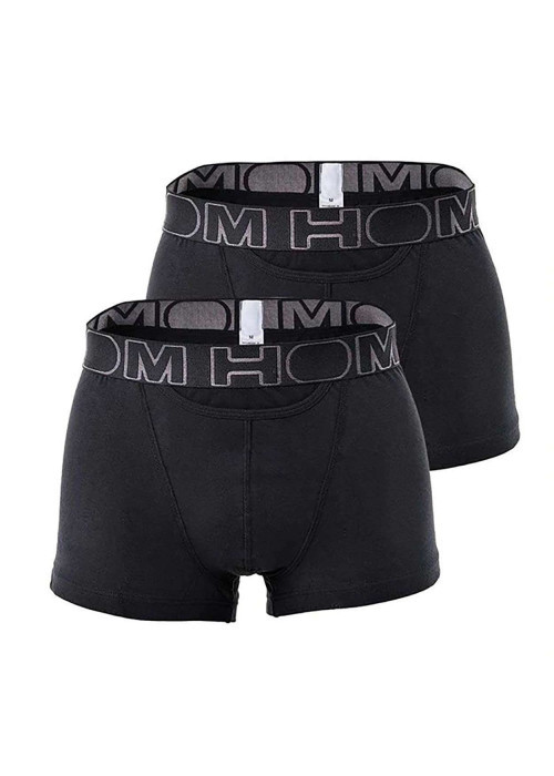 Lot de deux boxers noir unis avec tailles élastiquées noires