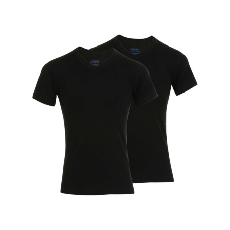 Lot de 2 t-shirts noirs en coton unis coupe...