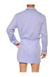 Thumbnail Veste de pyjama en popeline de coton ciel unie à coupe droite et col à revers - Image 2