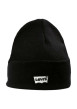 Thumbnail Bonnet noir uni à revers avec logo batwing brodé à l'avant