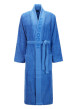 Thumbnail Peignoir en coton bleu uni coupe droite avec un col cache-coeur