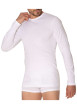 Thumbnail T-shirt manches longues coton blanc uni avec une coupe droite et un col rond