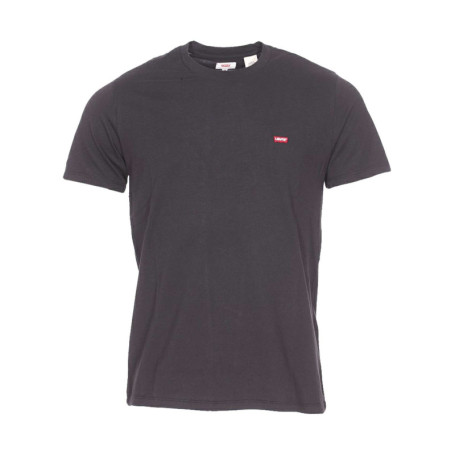 T-shirt noir en coton uni avec un col rond et...