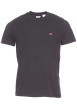 Thumbnail T-shirt noir en coton uni avec un col rond et une coupe droite