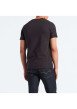 Thumbnail T-shirt noir en coton uni avec un col rond et une coupe droite - Image 4