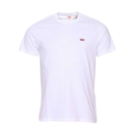 T-shirt blanc en coton uni avec une coupe...