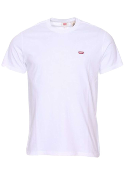 T-shirt blanc en coton uni avec une coupe droite et un col rond