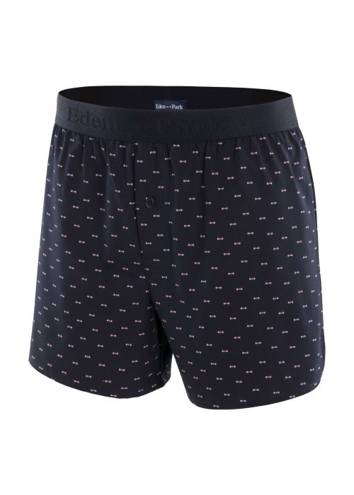 Caleçon marine en coton avec taille élastiquée et motif all-over