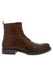 Thumbnail Boots en cuir marron avec une fermeture zippée lacets ronds et languette d'aisance - Image 2