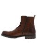 Thumbnail Boots en cuir marron avec une fermeture zippée lacets ronds et languette d'aisance - Image 4
