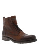 Thumbnail Boots en cuir marron avec une fermeture zippée lacets ronds et languette d'aisance - Image 7