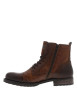 Thumbnail Boots en cuir marron avec une fermeture zippée lacets ronds et languette d'aisance - Image 10