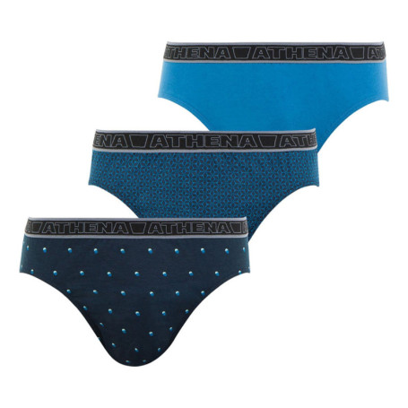 Lot de 3 slips bleus en coton avec motifs...
