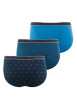 Thumbnail Lot de 3 slips bleus en coton avec motifs all-over et taille élastiquée - Image 2
