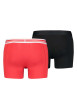 Thumbnail Lot de 2 boxers rouge et noir uni en coton avec tailles élastiquées et marque rouge - Image 2