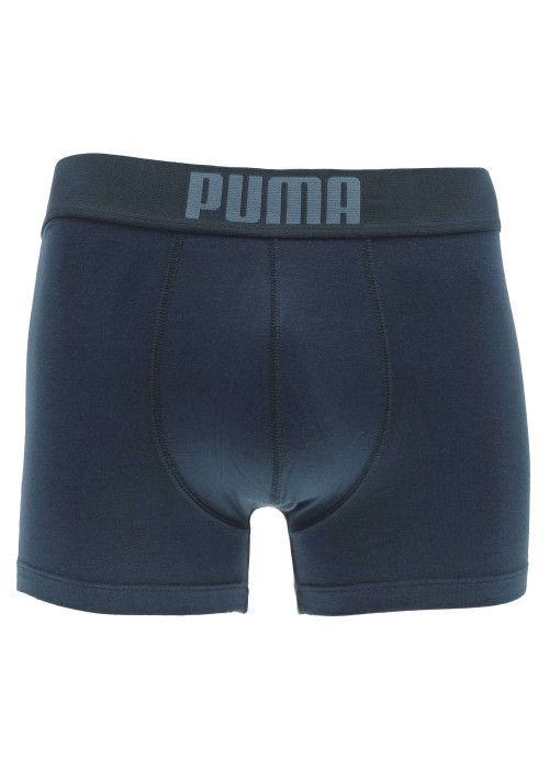 Lot de 2 boxers Puma Basic en coton stretch bleu et marine