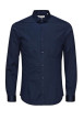 Thumbnail Chemise marine à coupe ajustée à col français et à fermeture boutonnée