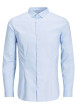 Thumbnail Chemise bleu ciel à coupe ajustée à col français et à fermeture boutonnée - Image 2