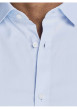 Thumbnail Chemise bleu ciel à coupe ajustée à col français et à fermeture boutonnée - Image 4