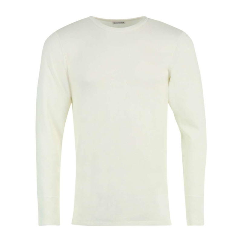 Eminence - T-shirt Blanc En Laine Mélangée Avec Col Rond Et Coupe Droite - Blanc Eminence - T-shirt Blanc En Laine Mélangée Avec Col Rond Et Coupe Droite - Blanc