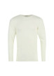 Thumbnail T-shirt blanc en laine mélangée avec col rond et coupe droite