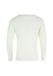 Thumbnail T-shirt blanc en laine mélangée avec col rond et coupe droite - Image 2