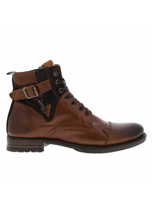Boots en cuir marron avec fermeture à zip et...