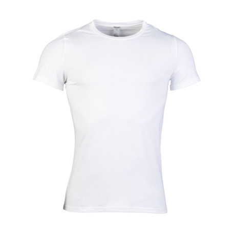T-Shirt blanc uni ajusté à col rond avec...