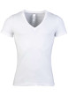 Thumbnail T-Shirt blanc en v-coton elasthanne v-uni coupe v-courte col v-col v