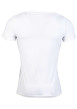 Thumbnail T-Shirt blanc en v-coton elasthanne v-uni coupe v-courte col v-col v - Image 2