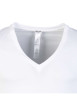 Thumbnail T-Shirt blanc en v-coton elasthanne v-uni coupe v-courte col v-col v - Image 3