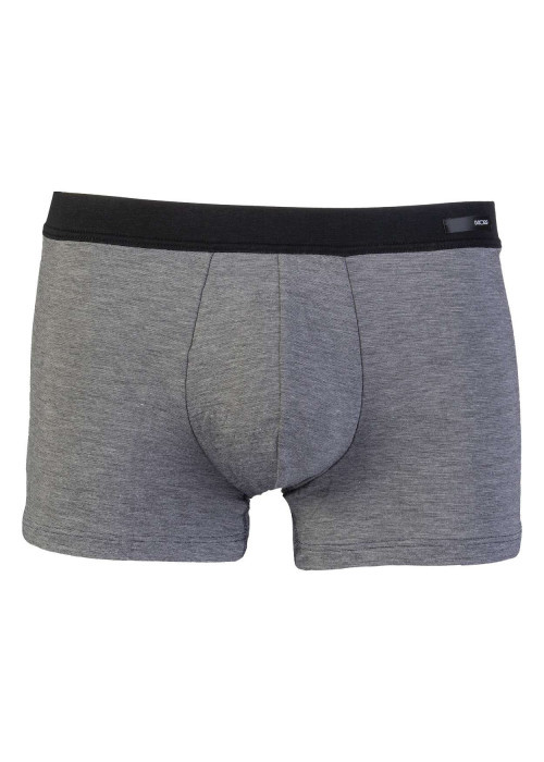 Boxer anthracite légèrement chiné avec taille élastiquée noire et marque