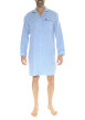 Thumbnail Chemise de nuit bleue ciel longue à col cranté et à fermeture boutonnée
