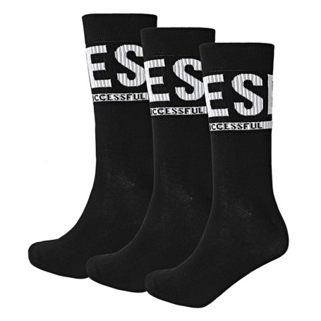 Lot de 3 paires de chaussettes noires en coton...