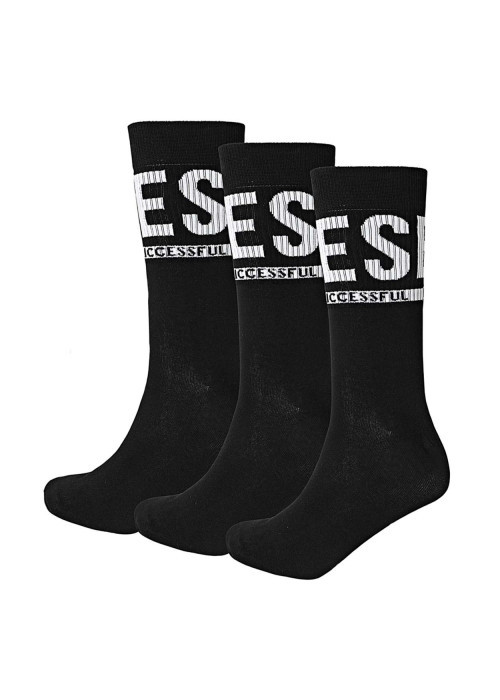 Lot de 3 paires de chaussettes noires en coton mélangé unies