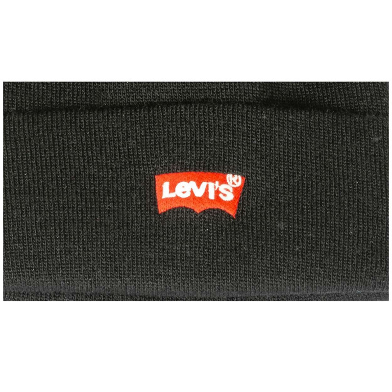 Levi's® Acc. - Bonnet Noir à Revers Avec Logo Iconique De La Marque Cousu Et Surpiqûres Ton Sur Ton - Noir