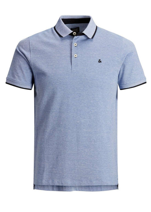 Polo en coton bleu Paulos avec une coupe droite et des boutons de fermeture à l'avant