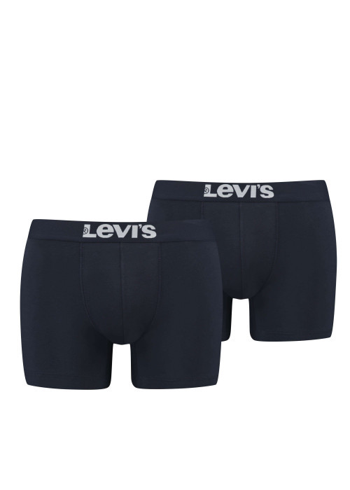 Lot de 2 boxers noirs unis et à bande élastiquée brodée à la taille