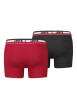 Thumbnail Lot de 2 boxers rouge et anthracite unis à bande élastiquée rayée - Image 2