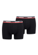 Thumbnail Lot de 2 boxers noirs à bande élastiquée bleue blanche rouge et brodée
