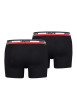 Thumbnail Lot de 2 boxers noirs à bande élastiquée bleue blanche rouge et brodée - Image 2