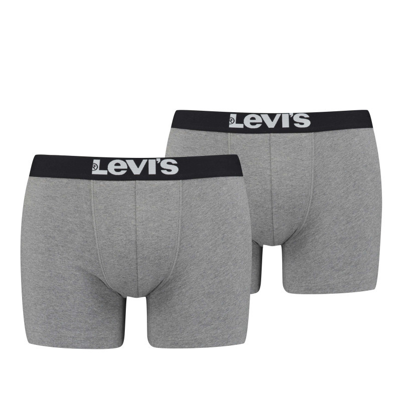 Levi's® - Lot De 2 Boxers Gris Et à Bande élastiquée Noire Brodée à La Taille - Gris