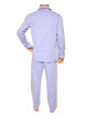 Thumbnail Pyjama long en coton bleu ciel uni avec une coupe droite et un col cubain - Image 2