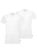 Thumbnail T-shirts blancs en coton unis avec une coupe droite et un col V