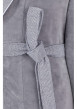 Thumbnail Peignoir gris en coton texturé avec un logo brodé ton sur ton - Image 3